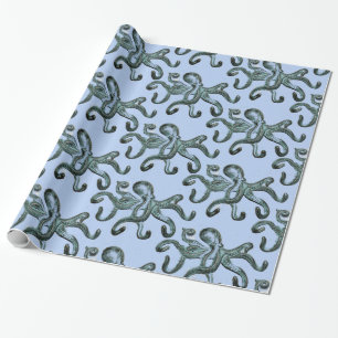 Papier Cadeau Tonnerre octopus bleu