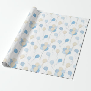 PAPIER CADEAU TONS DE BALLONS BLEUS & TONNES