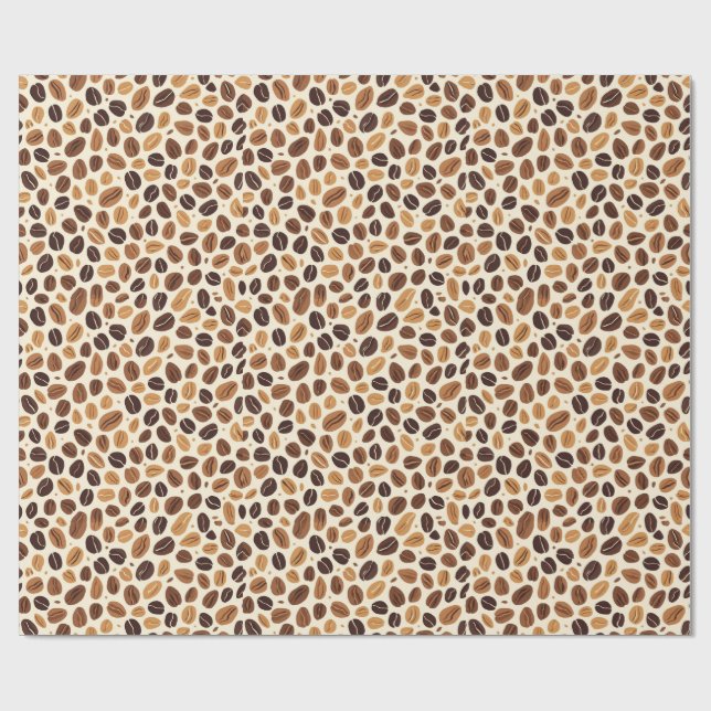 Papier Cadeau Tons de torréfaction chaude de haricot de café en  (Plat)