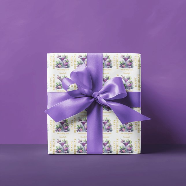 Papier Cadeau Tons de violet : Un Bassin d'Anniversaire Bleu-Vio (Créateur téléchargé)