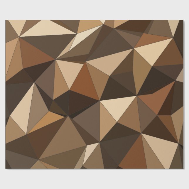 Papier Cadeau Tons Terre Géométrique Low Poly (Plat)