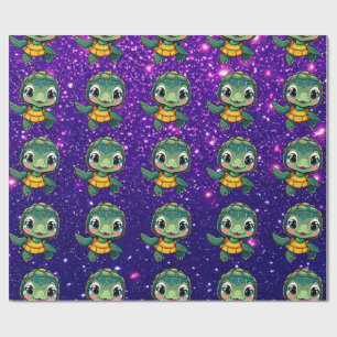 Papier Cadeau Tortue Adorable Charme Charmant Thème Inspiré