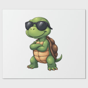 Papier Cadeau Tortue de mer Dabbing amoureux des animaux Sauvez
