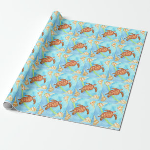 Papier Cadeau Tortue de mer hawaïenne