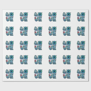 Papier Cadeau Tortue de mer Terre Tropical Amour