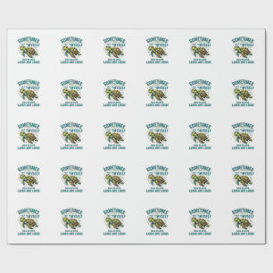 Papier Cadeau Tortue Drôle Qui Se Parle À Moi-Même Design De Che