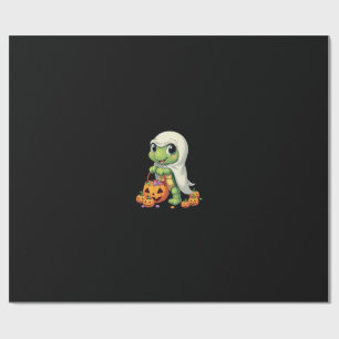 Papier Cadeau Tortue fantôme mignonne d'Halloween avec bonbons (