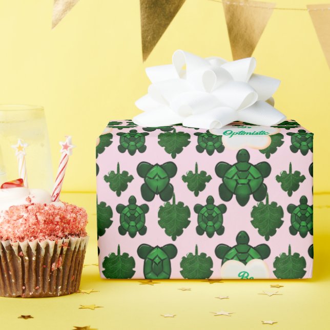 Papier Cadeau Tortue Mignonne Motif Sans Couture, Tropical  (Fête d'anniversaire)