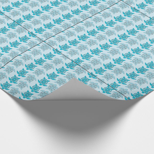 Papier Cadeau Tortues Bleues Nageant Thunder_Cove (Coin)
