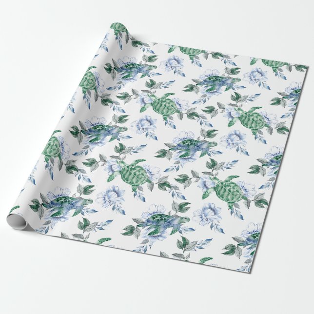 Papier Cadeau Tortues de mer génériques (Déroulé)