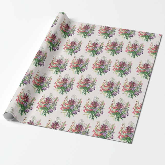 Papier cadeau Tortues et Penstemons (Déroulé)