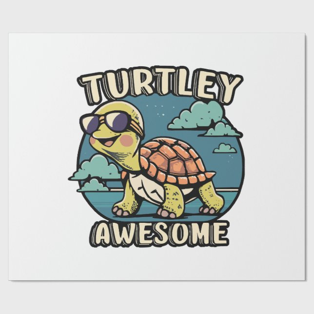 Papier Cadeau Tortueusement génial  (Plat)