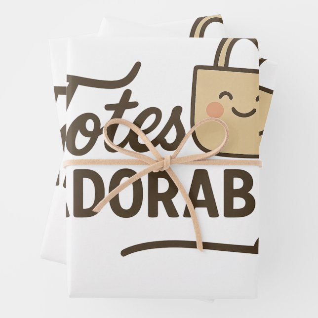 Papier cadeau "Totalement Adorable" Ourson Mignon (En situation)