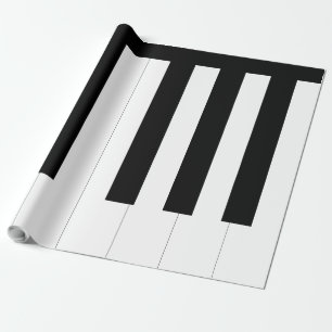 Papier Cadeau Touches de piano noir blanc musique instrument