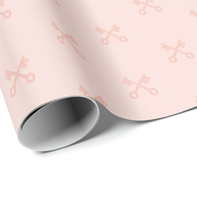 Papier Cadeau Touches mignonnes sur rose (Coin rond)