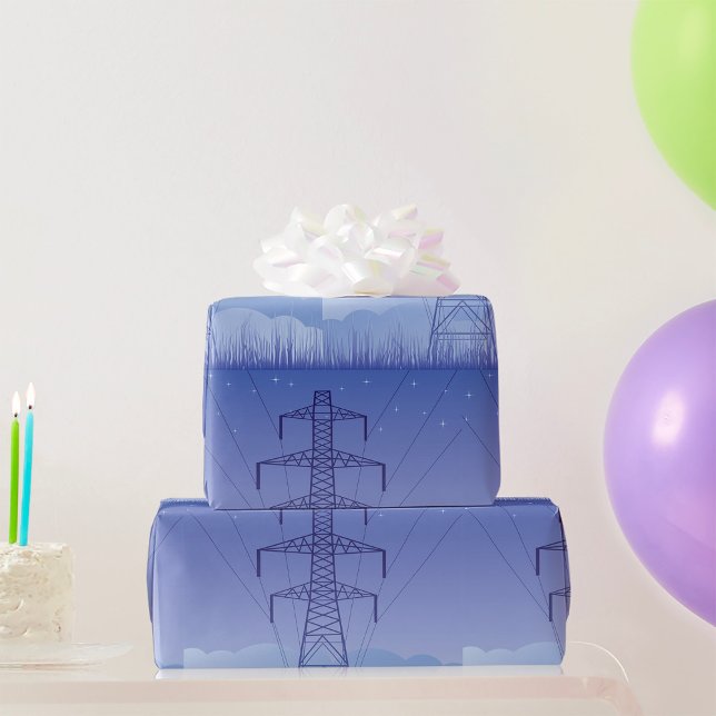 Papier Cadeau Tour de transmission de l'énergie électrique au ci (Créateur téléchargé)