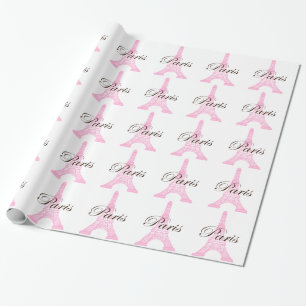 Papier Cadeau Tour Eiffel en rose
