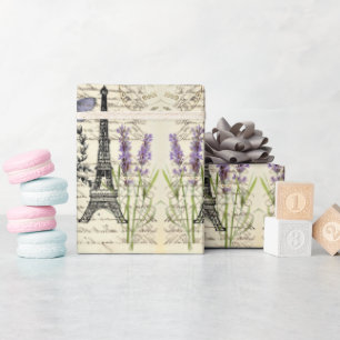 Papier Cadeau tour Eiffel vintage rustique français Fête à Paris