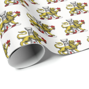 Papier Cadeau Tour Lion Emblème de la Crête Fleur de Lis C