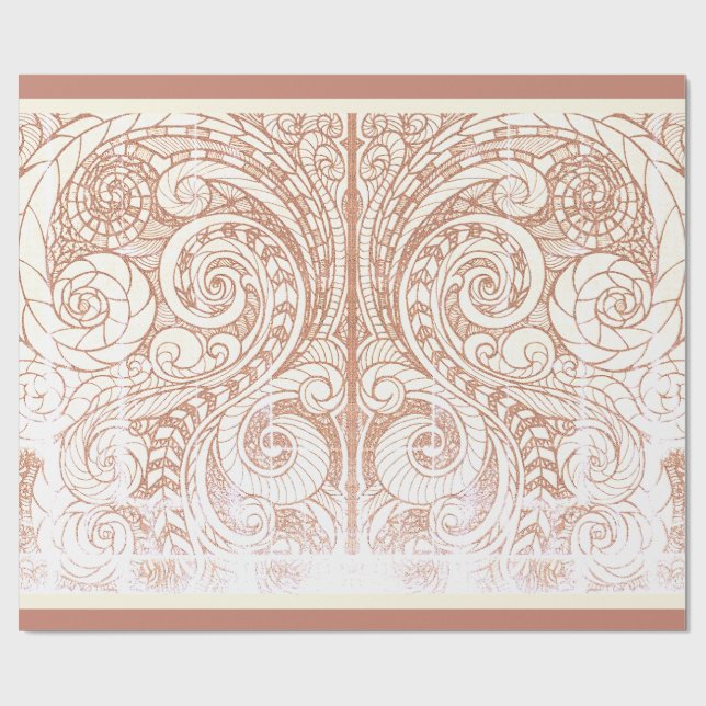 Papier Cadeau Tourbillon botanique en terre cuite (Plat)