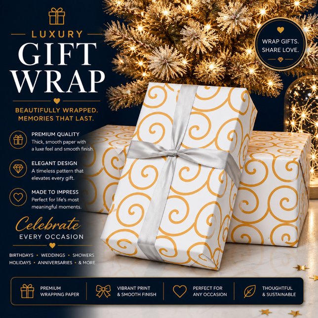 Papier cadeau tourbillon doré (Créateur téléchargé)