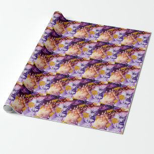 Papier Cadeau Tourbillons orientaux en or Peinture Abstraite