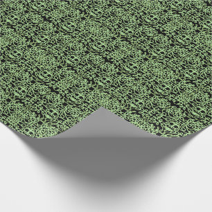 Papier Cadeau Tourbillons sophistiqués noir et vert