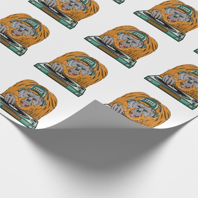 Papier Cadeau Tourne-disque d'Orangoutan (Coin)