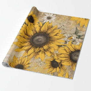 Papier Cadeau Tournesol