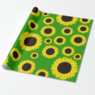 Papier Cadeau Tournesol fête d'anniversaire