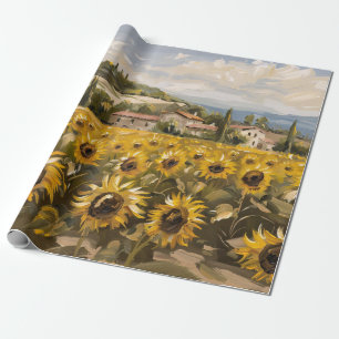 Papier Cadeau Tournesol Impressionniste Peinture Découpage