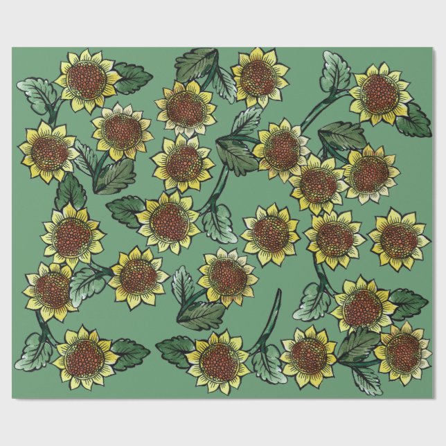 Papier Cadeau Tournesols                                         (Plat)