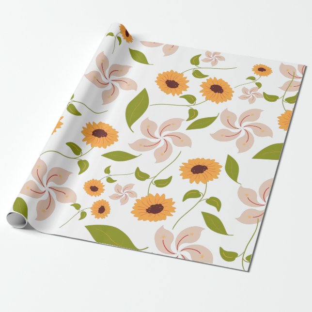 Papier Cadeau Tournesols automne (Déroulé)