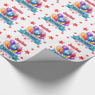 Papier Cadeau Tous ballons colorés de fête V04A d'anniversaire