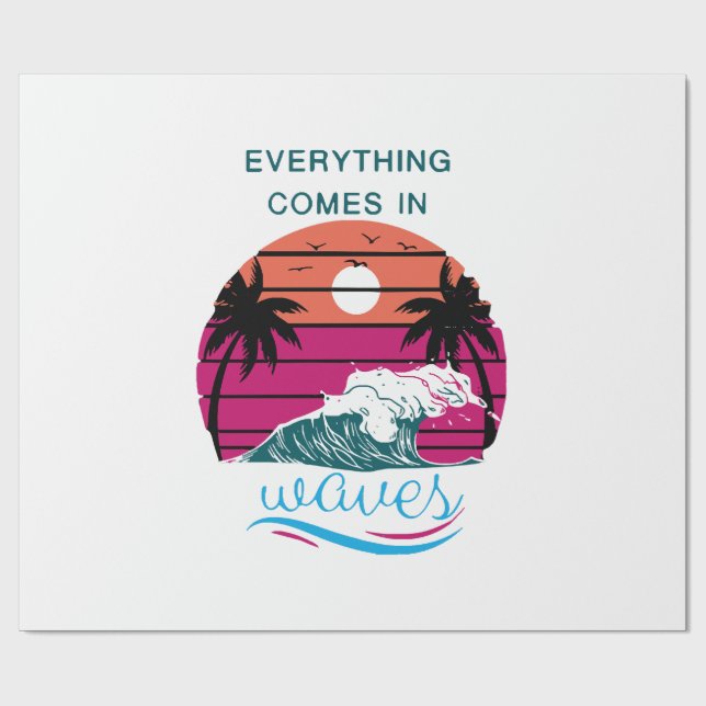 Papier Cadeau Tout arrive par vagues (Plat)