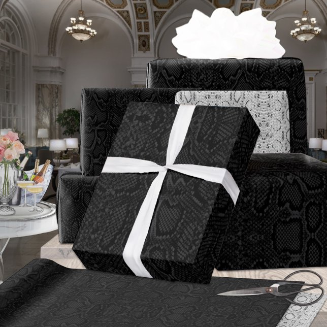 Papier Cadeau Tout Black Exotic Python Snakeskin (Créateur téléchargé)