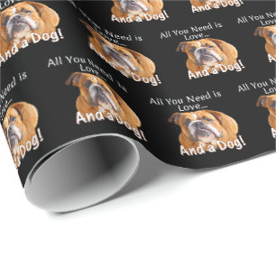 Papier Cadeau Tout ce dont vous avez besoin est Love & Bulldog C