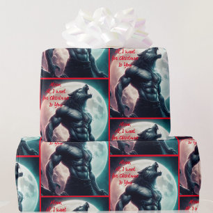 Papier Cadeau Tout Ce Que Je Veux Pour Noël, C'Est Toi, Werewolf