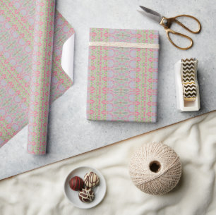 Papier Cadeau Tout-dessus rose bleu et vert