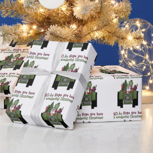 Papier Cadeau Tracteur Père Noël Papier d'emballage de vacances