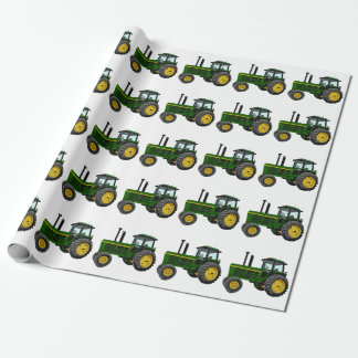 Papier Cadeau Tracteur vert