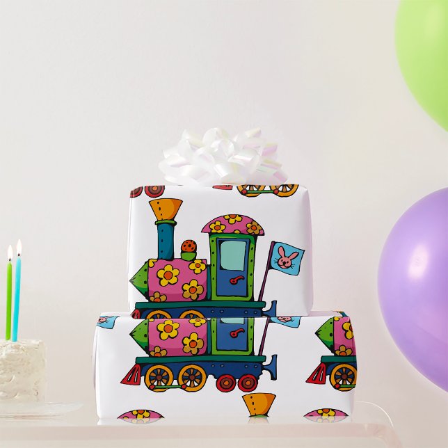 Papier Cadeau Train de fleurs jouet (Créateur téléchargé)
