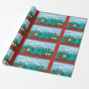 Papier Cadeau Train de Noël