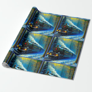 Papier Cadeau Train de Noël