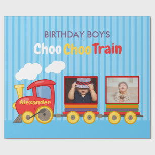 Papier Cadeau Train Jouet Toddler Boy Birthday Blue