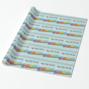 Papier Cadeau Train Joyeuse Fête des Pères