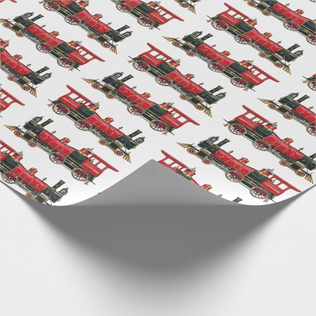 Papier Cadeau Train Rouge  (Coin)