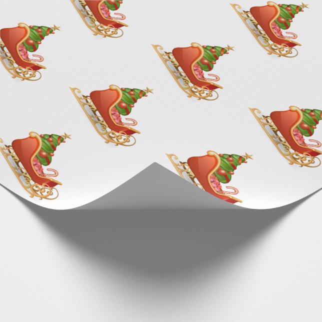 Papier Cadeau Traîneau du Père Noël (Coin)
