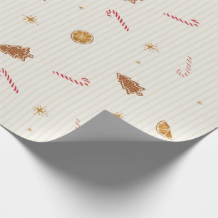 Papier Cadeau Traitements de Noël Pain d'épices + Sucres de ca