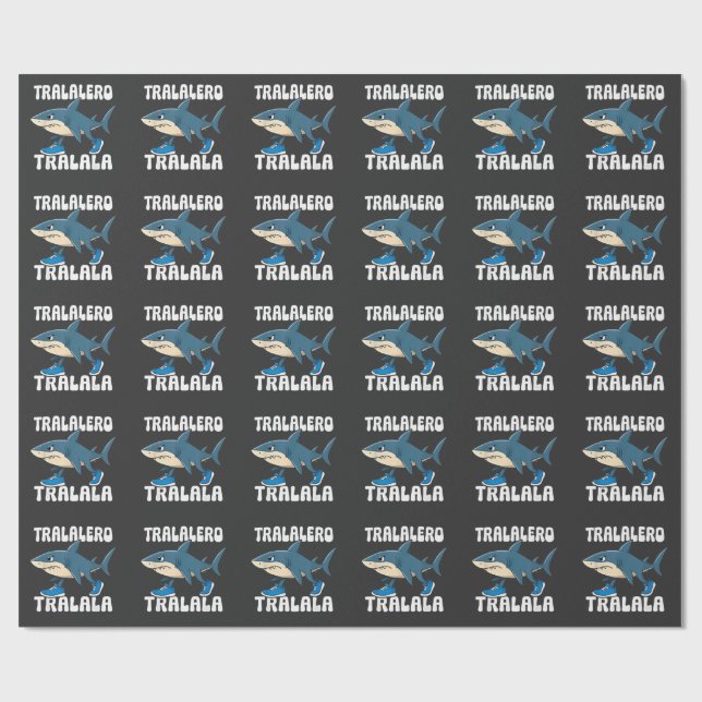 Papier Cadeau Tralalero Tralala Funny Shark Meme (Plat)